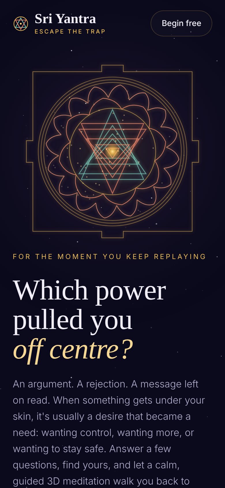 SriYantra.app on a phone
